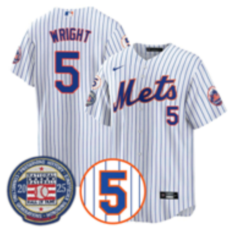Men 2025 New York Mets #5 Wright white MLB Nike jersey style 7